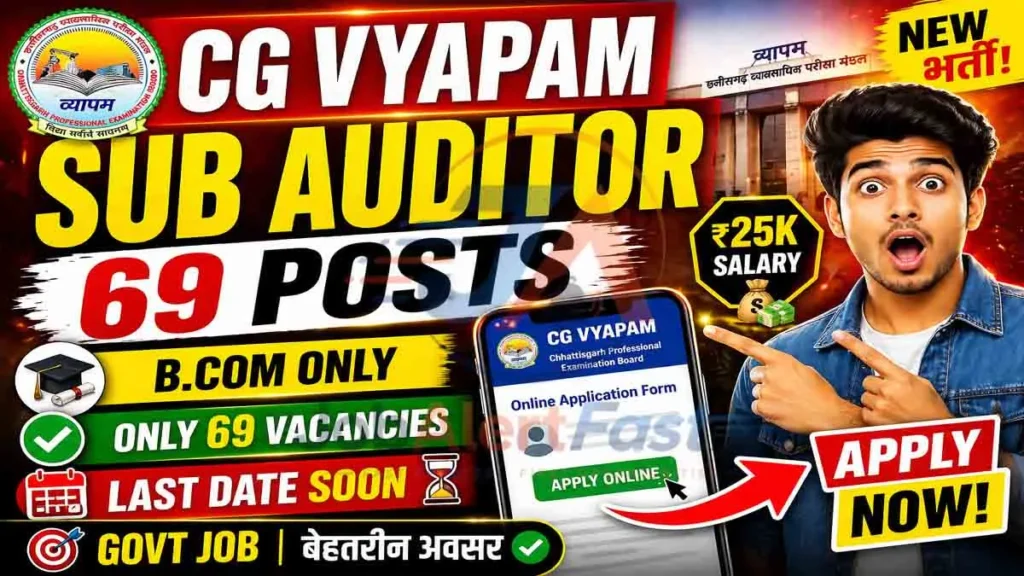 CG Vyapam Sub-Auditor Recruitment 2026 – Apply Online | Eligibility, Fee & Exam Pattern