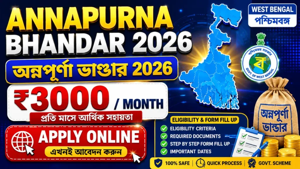 Annapurna Bhandar Apply Online 2026 West Bengal – Eligibility, Form Fill Up & Last Date