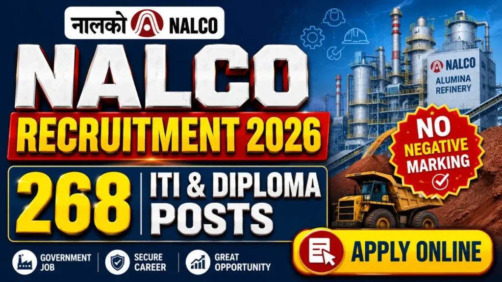 NALCO Recruitment 2026 – Apply Online for 268 ITI, Diploma & BSc Posts